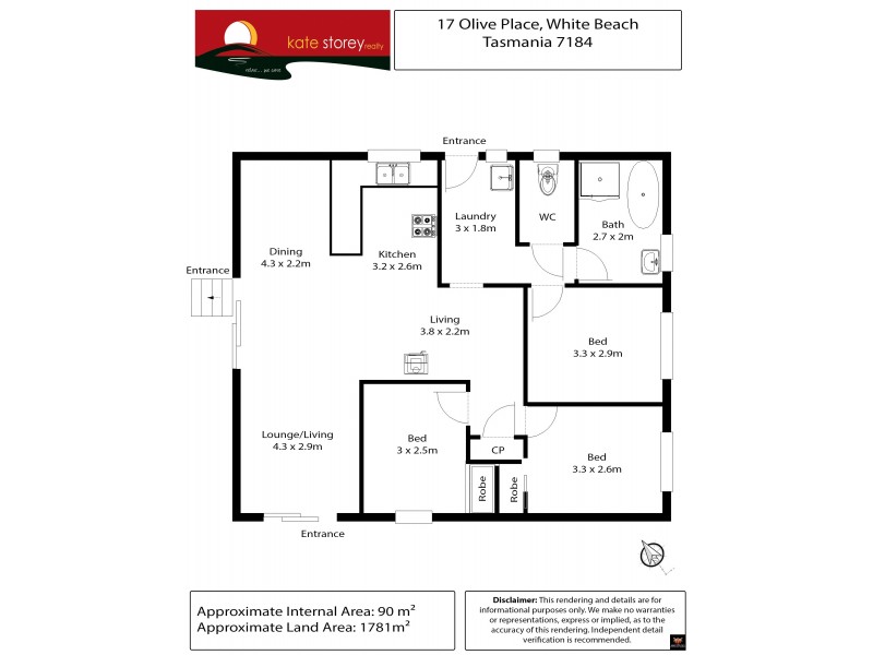 17 Olive Place, White Beach TAS 7184 Floorplan