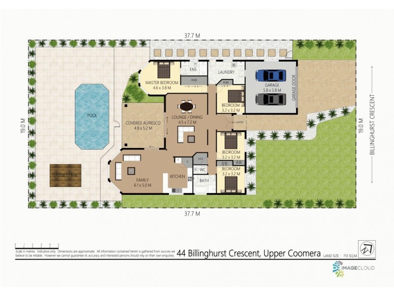 44 Billinghurst Crescent, Upper Coomera QLD 4209 Floorplan