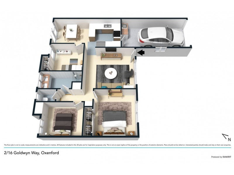 2/16 Goldwyn Way, Oxenford QLD 4210 Floorplan