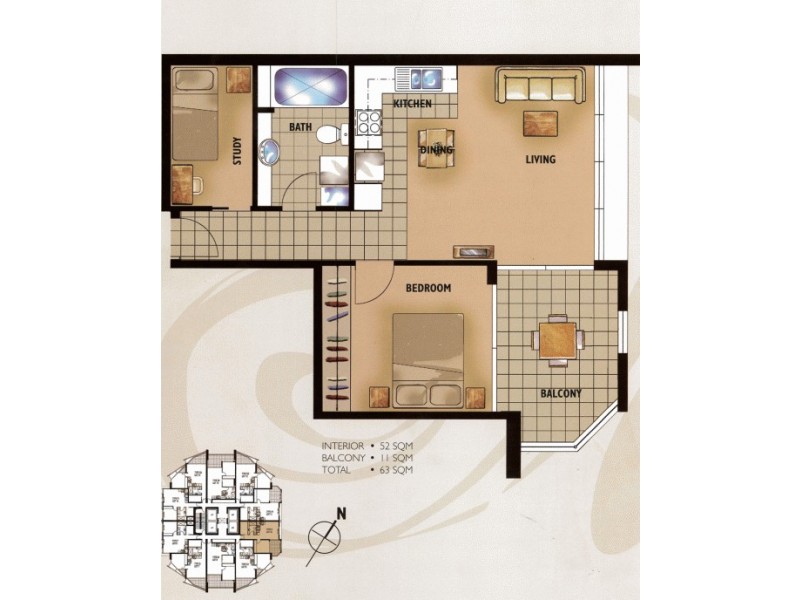 1604/70 Mary Street, Brisbane City QLD 4000 Floorplan