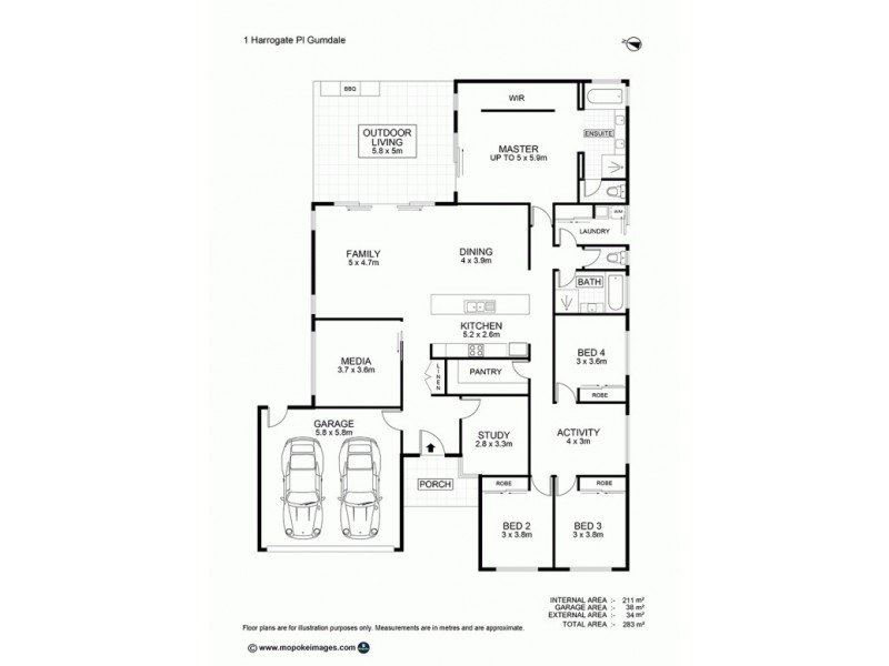 1 Harrogate Place, Gumdale QLD 4154 Floorplan