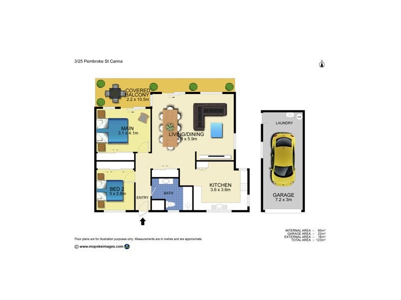 3/25 Pembroke Street, Carina QLD 4152 Floorplan