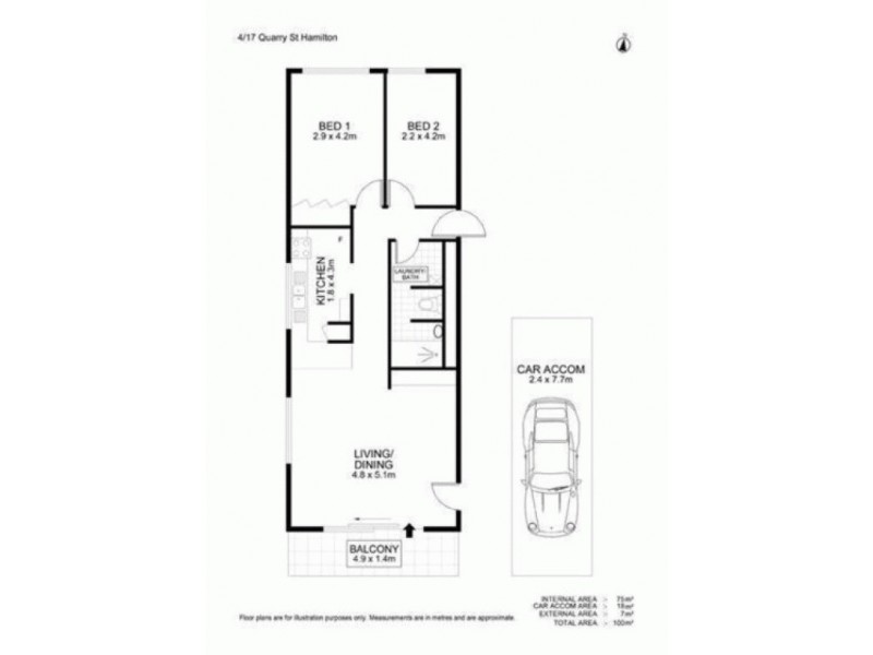 4/17 Quarry Street, Hamilton QLD 4007 Floorplan