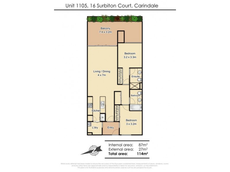 1105/16-28 Surbiton Court, Carindale QLD 4152 Floorplan