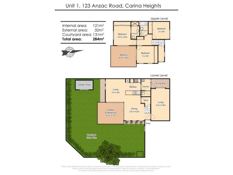 1/123 Anzac Road, Carina Heights QLD 4152 Floorplan