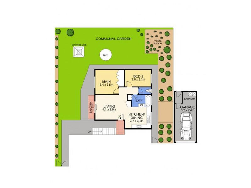 2/22 Redfern Street, Woolloongabba QLD 4102 Floorplan