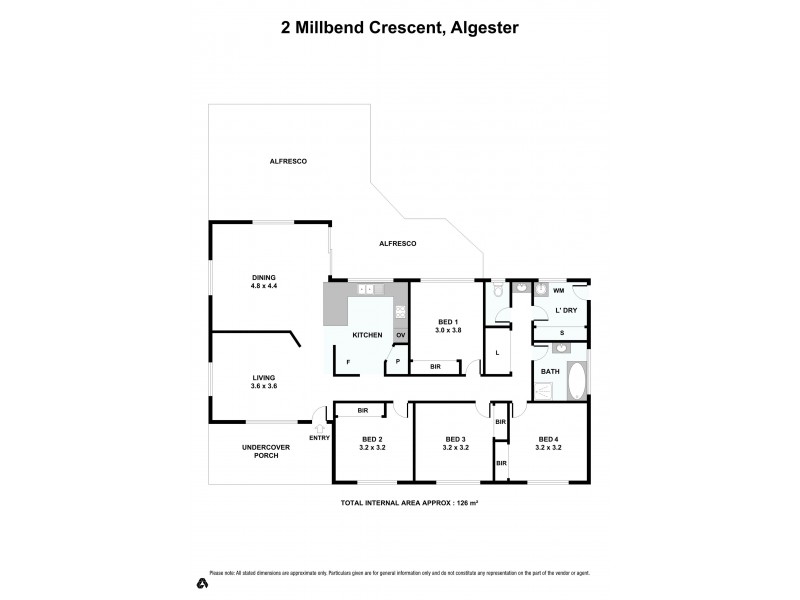 2 Millbend Crescent, Algester QLD 4115 Floorplan