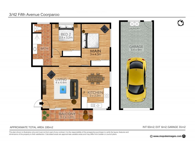 3/42 Fifth Ave, Coorparoo QLD 4151 Floorplan