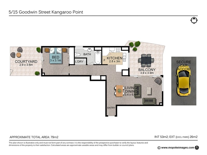 5/15 Goodwin Street, Kangaroo Point QLD 4169 Floorplan