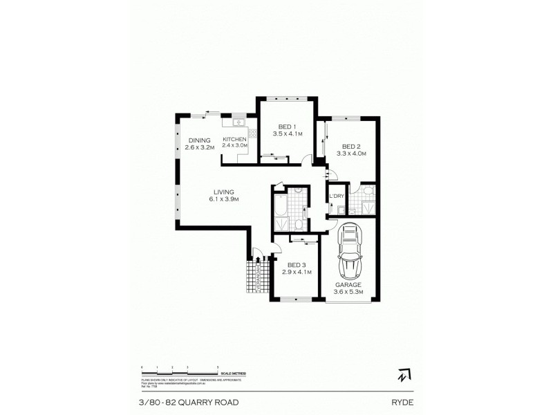 3/80-82 Quarry Rd, Ryde NSW 2112 Floorplan