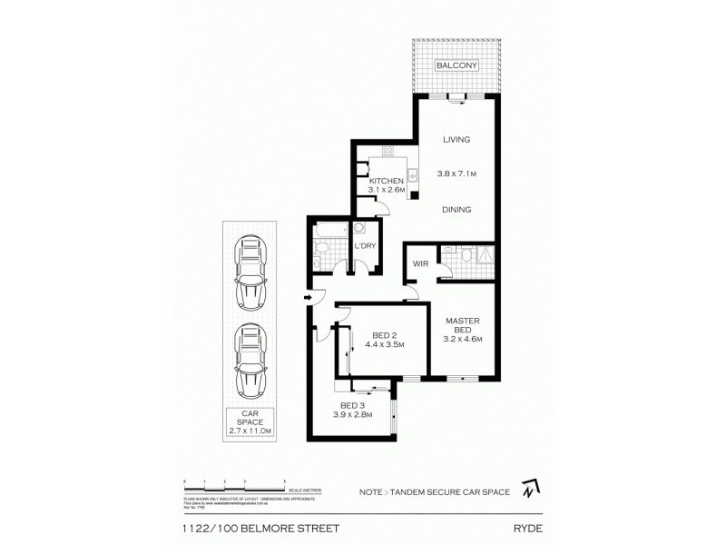 1122/100 Belmore St, Ryde NSW 2112 Floorplan