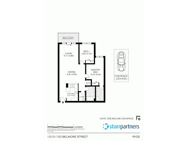 1310/100 Belmore St, Ryde NSW 2112 Floorplan
