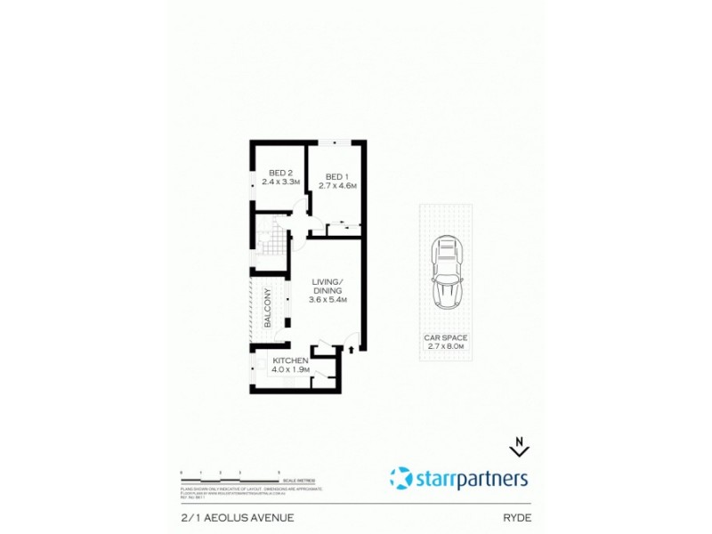 2/1 Aeolus Av, Ryde NSW 2112 Floorplan