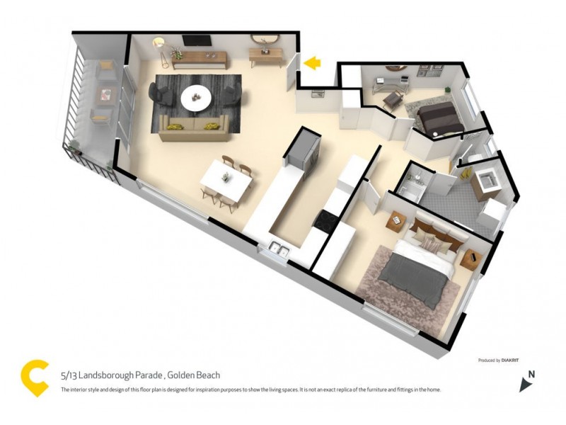 5/13 Landsborough Parade, Golden Beach QLD 4551 Floorplan