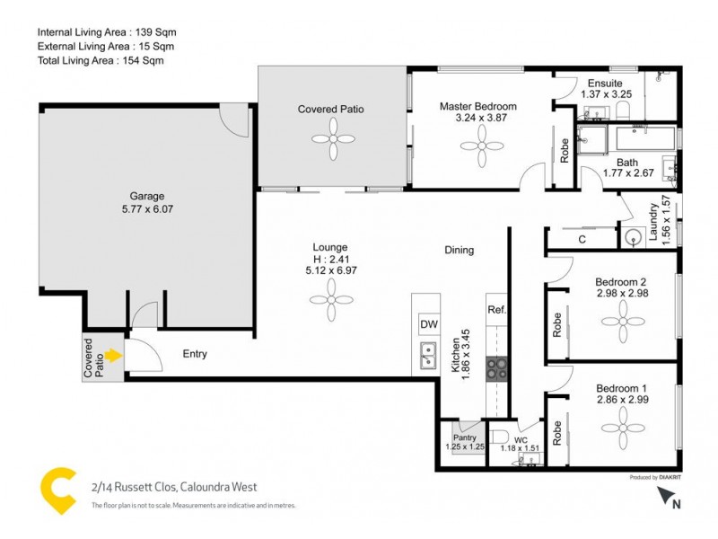 2/14 Russett Close, Caloundra West QLD 4551 Floorplan
