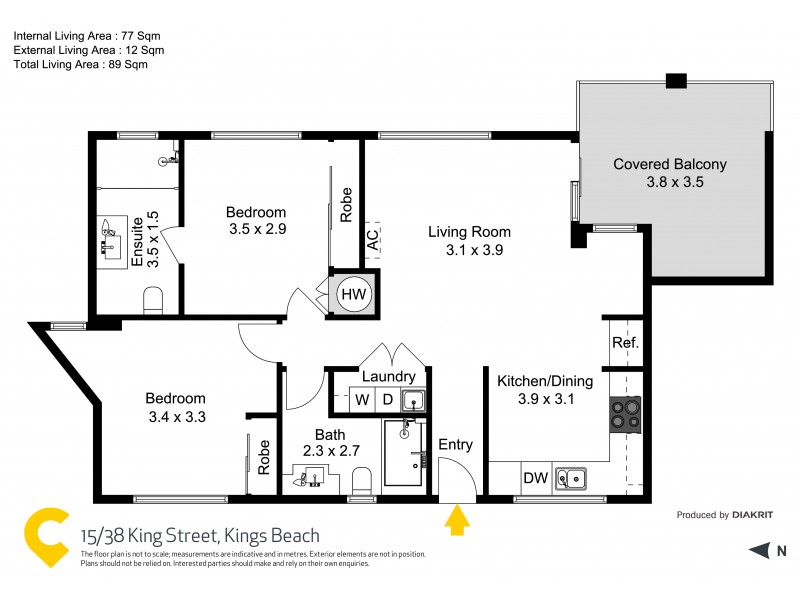 15/38 King Street, Kings Beach QLD 4551 Floorplan
