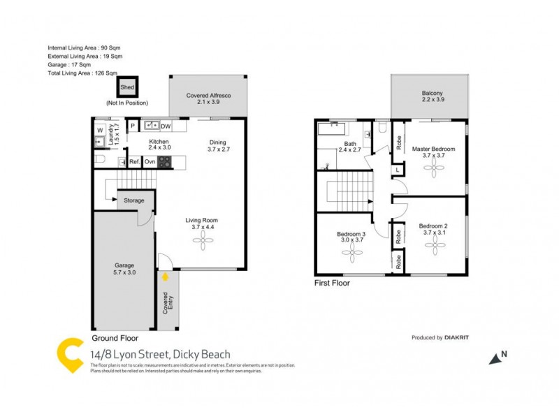 14/8 Lyon Street, Dicky Beach QLD 4551 Floorplan