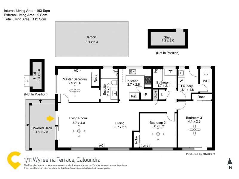 1/11 Wyreema Terrace, Caloundra QLD 4551 Floorplan