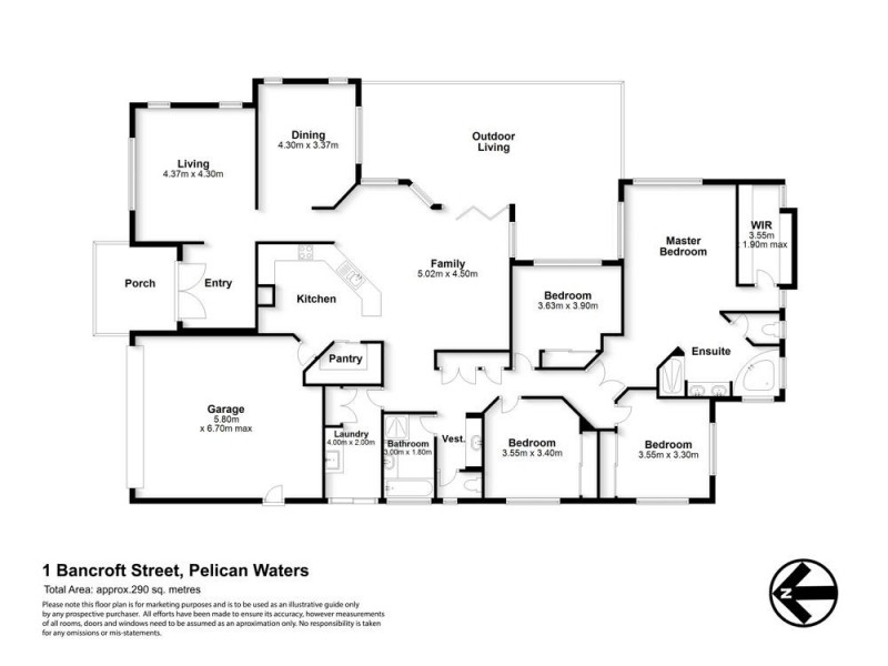 1 Bancroft Street, Pelican Waters QLD 4551 Floorplan