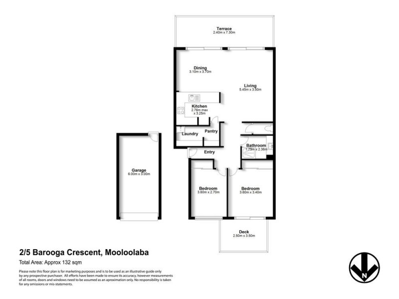 2/5-7 Barooga Crescent, Mooloolaba QLD 4557 Floorplan
