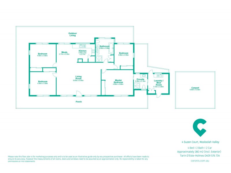 4 Suzen Court, Mooloolah Valley QLD 4553 Floorplan