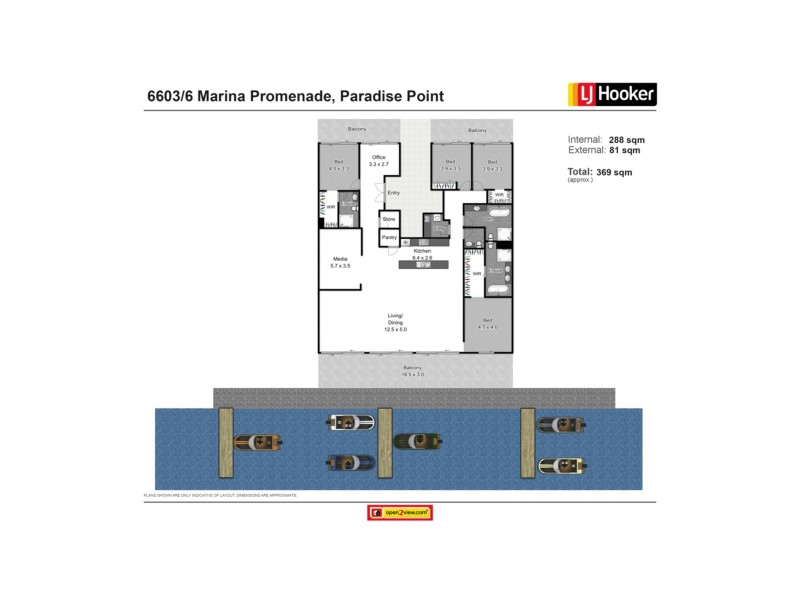 6603/6 Marina Promenade, Paradise Point QLD 4216 Floorplan