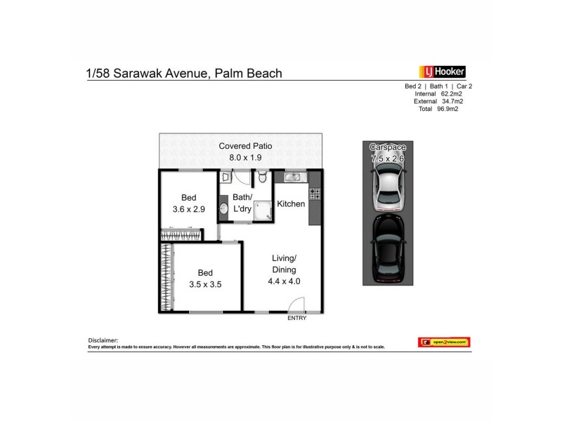 1/58 Sarawak Avenue, Palm Beach QLD 4221 Floorplan