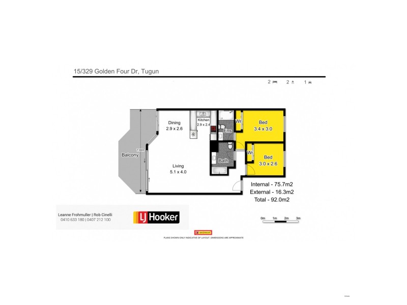 15/329 Golden Four Drive, Tugun QLD 4224 Floorplan