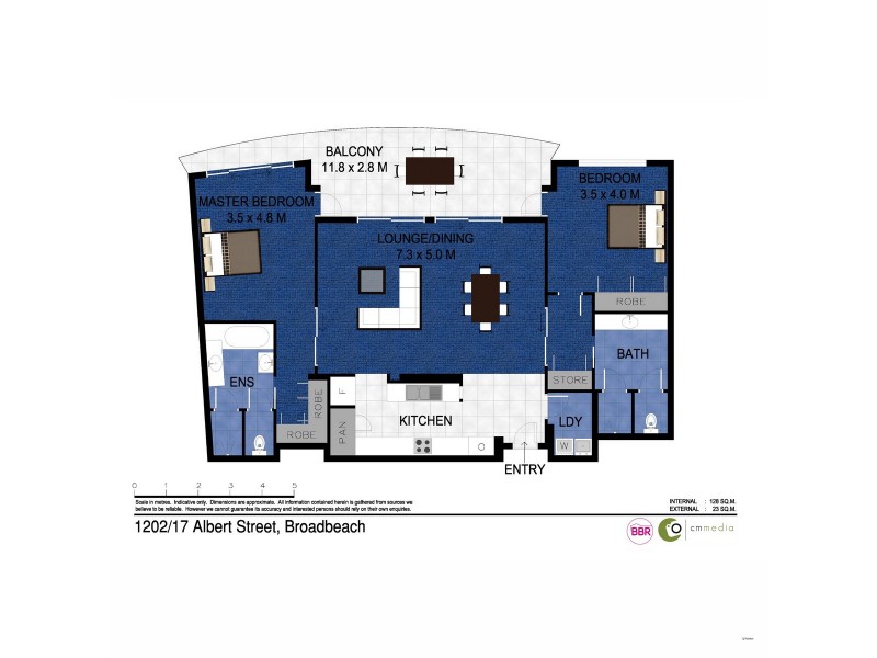 1202/17-19 Albert Avenue, Broadbeach QLD 4218 Floorplan