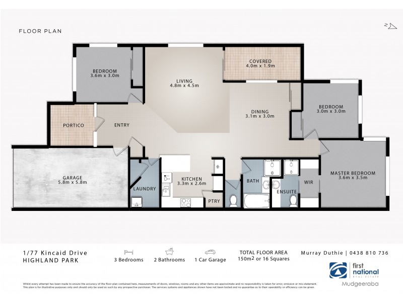 1/77 Kincaid Drive, Highland Park QLD 4211 Floorplan