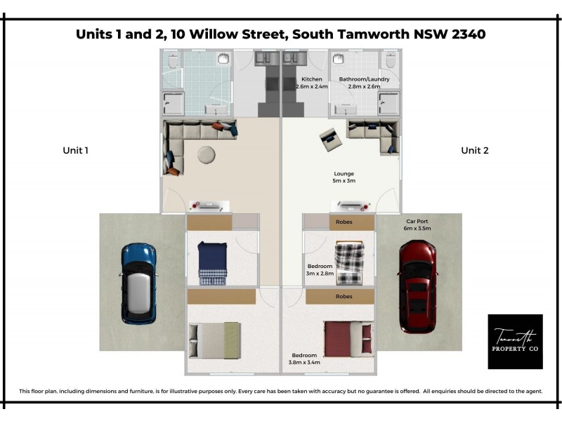 1 &2/10 Willow Street, Tamworth NSW 2340 Floorplan