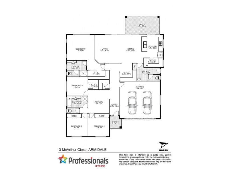 3 McArthur Close, Armidale NSW 2350 Floorplan