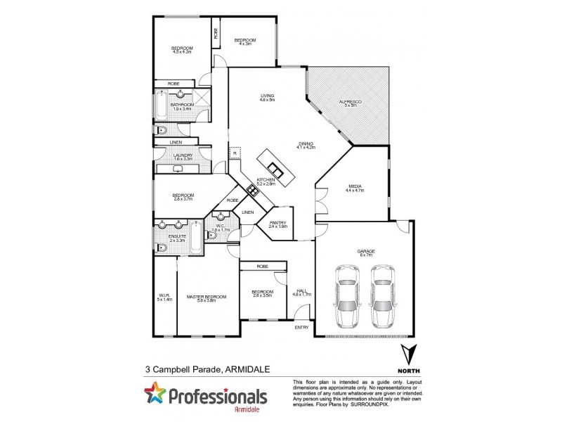 3 Campbell Parade, Armidale NSW 2350 Floorplan