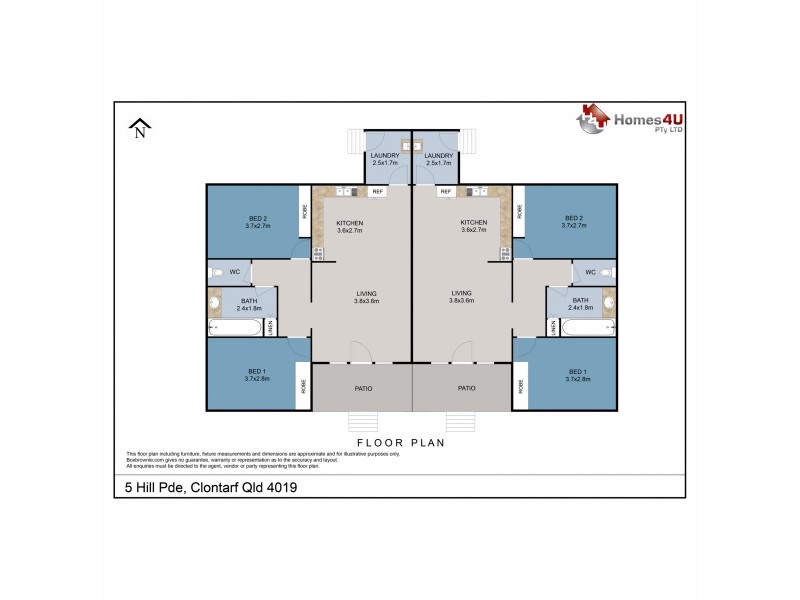 Unit 1/5 Hill Parade, Clontarf QLD 4019 Floorplan