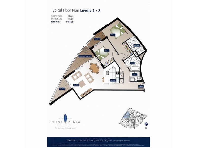 702/14 Oxley Avenue, Woody Point QLD 4019 Floorplan