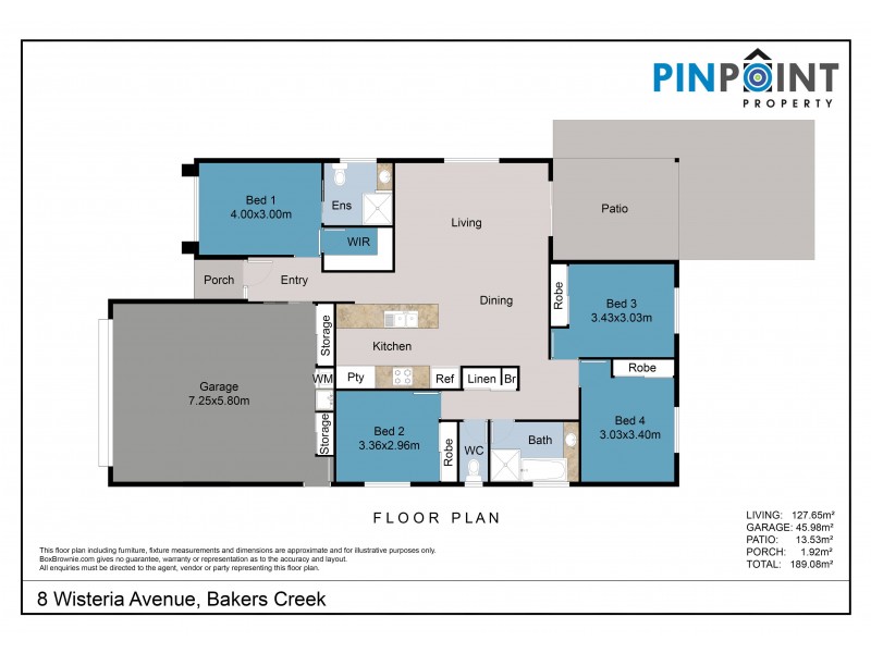 8 Wisteria Avenue, Bakers Creek QLD 4740 Floorplan
