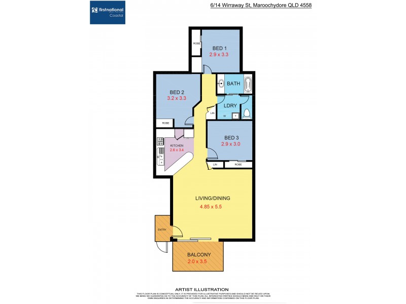 6/14 Wirraway Street, Maroochydore QLD 4558 Floorplan