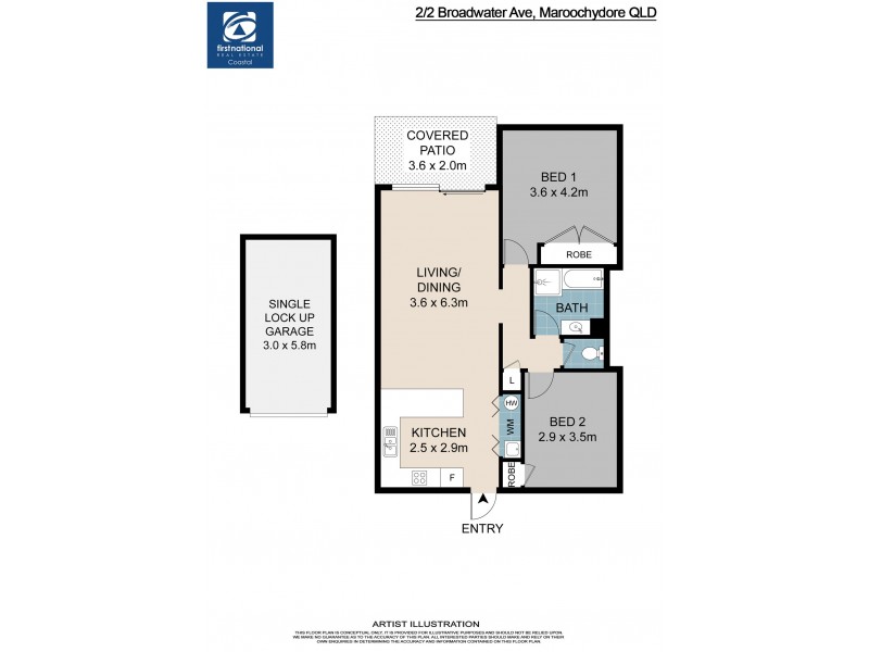 2/2-4 Broadwater Avenue, Maroochydore QLD 4558 Floorplan