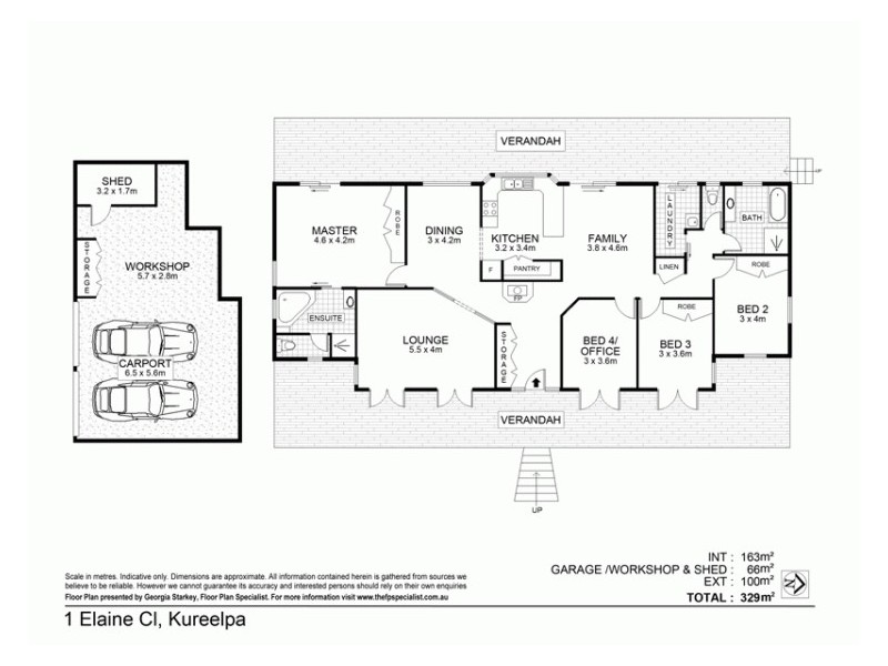 1 Elaine Close, Kureelpa QLD 4560 Floorplan