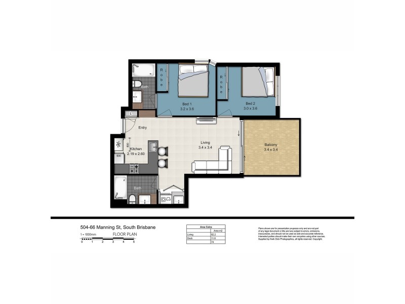 504/66 Manning Street, South Brisbane QLD 4101 Floorplan