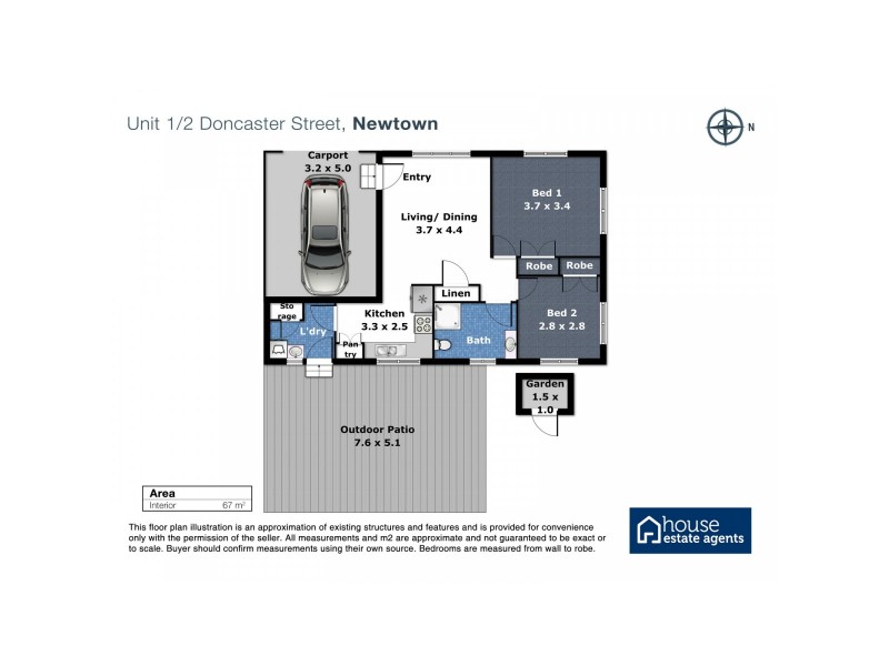 1/2 Doncaster Street, Newtown QLD 4350 Floorplan