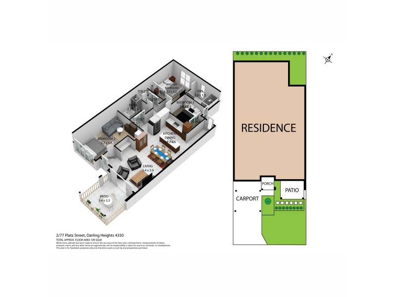 2/77 Platz Street, Darling Heights QLD 4350 Floorplan