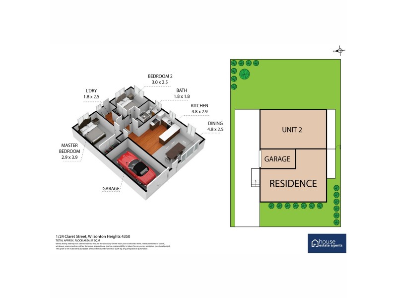 1/24 Claret Street, Wilsonton Heights QLD 4350 Floorplan