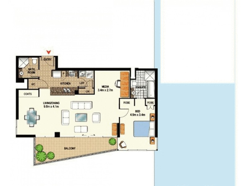 1009/1 Como Crescent, Southport QLD 4215 Floorplan