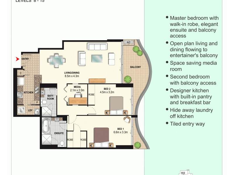 9044/4 Como Crescent, Southport QLD 4215 Floorplan