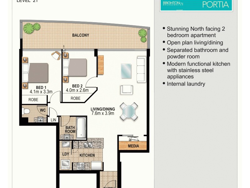 2101/2 Aqua Street, Southport QLD 4215 Floorplan