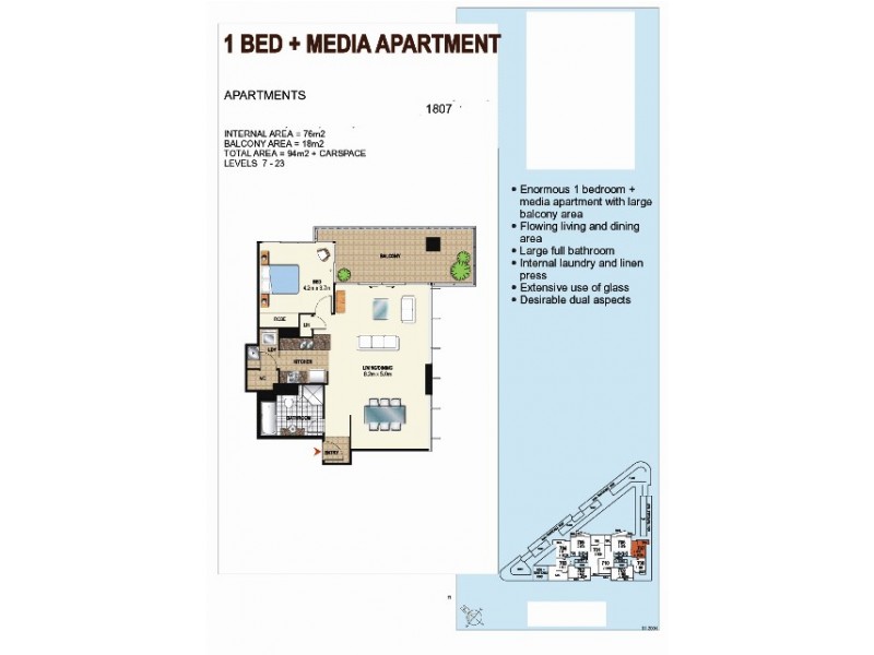 1504/1 Como Crescent, Southport QLD 4215 Floorplan