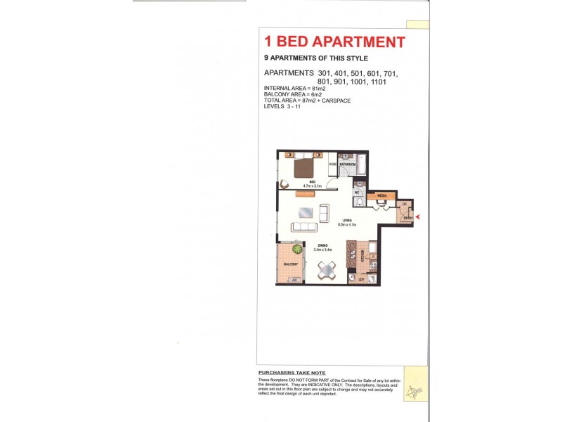 601/1 Aqua Street, Southport QLD 4215 Floorplan