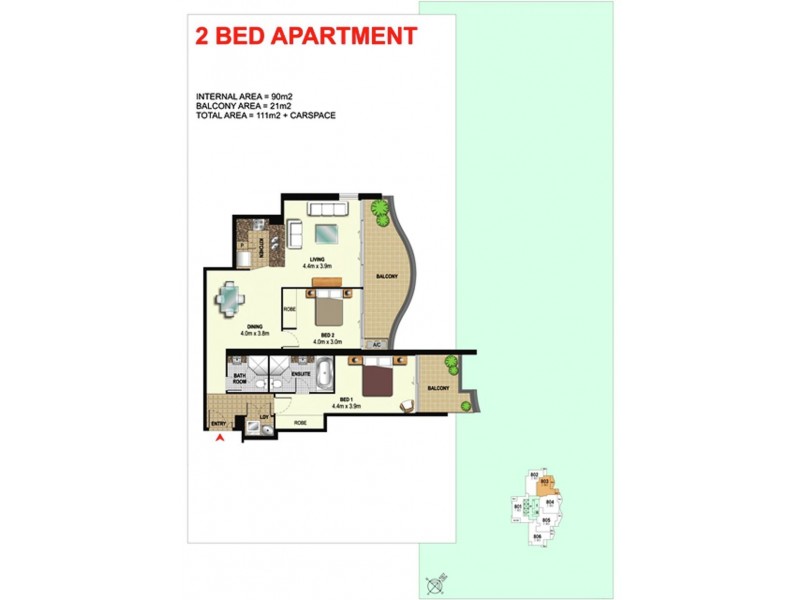 1203/4 Como Crescent, Southport QLD 4215 Floorplan