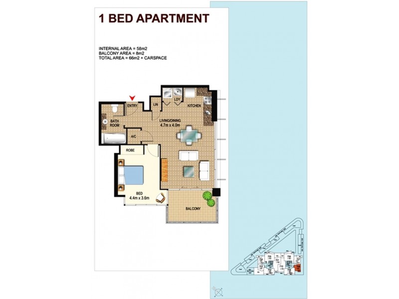 1508/1 Como Crescent, Southport QLD 4215 Floorplan